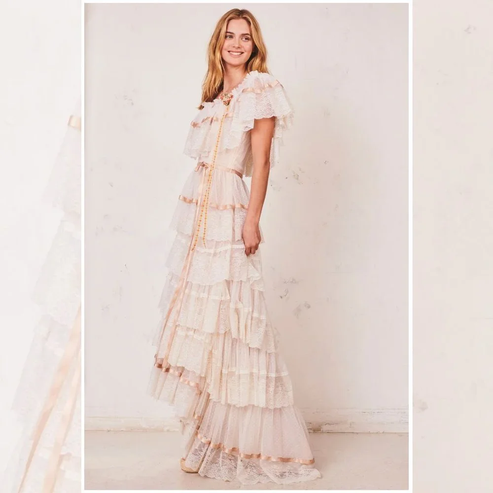 LoveShackFancy LIMITED EDITION RARE Fabia Wedding Dress Gown - Picture 4 of 16